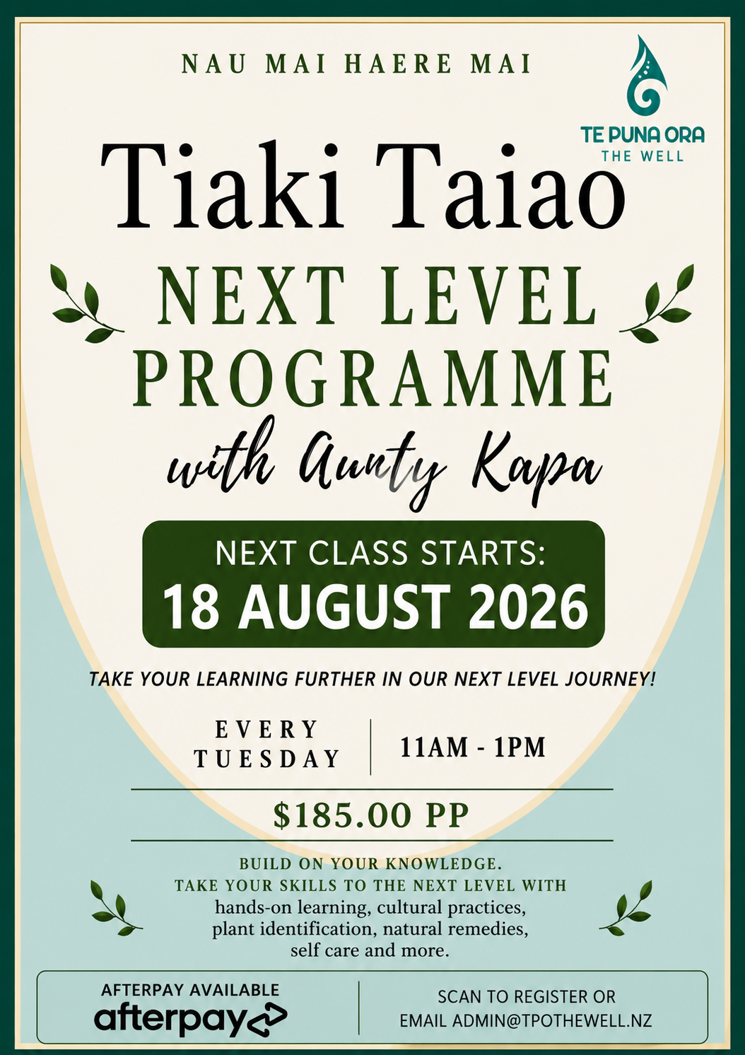 Tiaki Taiao Advanced Level – 6-Week Programme